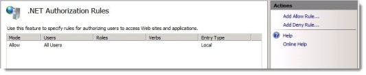 Screenshot of .NET AuthorizationRules.
